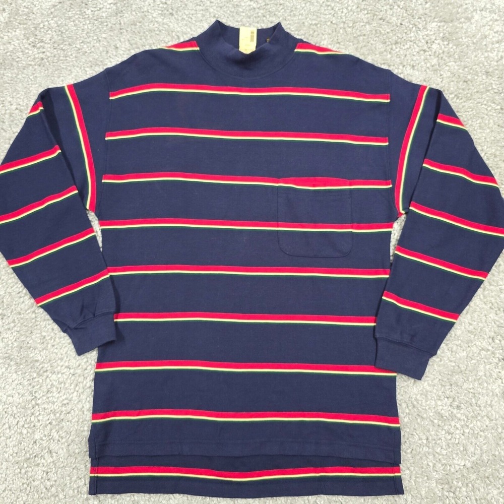 Eddie Bauer Mens Striped Long Sleeve Pullover Shirt Size S Preppy Casual Outdoor